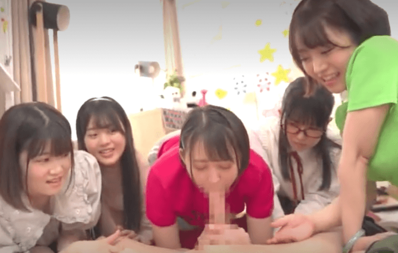 【素人】痴女5人★と男1人が一夫多妻的6P乱交ハーレムエッチww