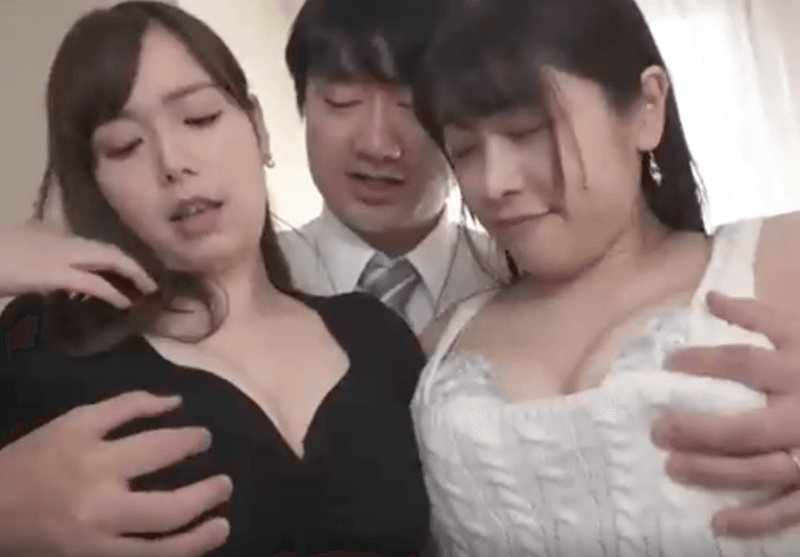 【月見伊織・野咲美桜】クソエロ巨乳愛人2人とホテルで一夫多妻的中出し3Pハーレムセックスするアダルトエロ動画♡