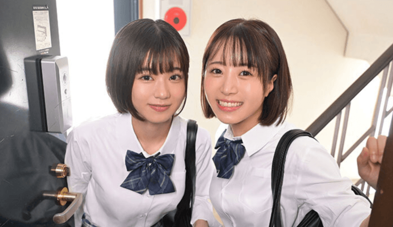 【深月めい・るるちゃ。】巨乳・貧乳JKと3Pハーレムエロタレ用アダルトAV無料エロ動画