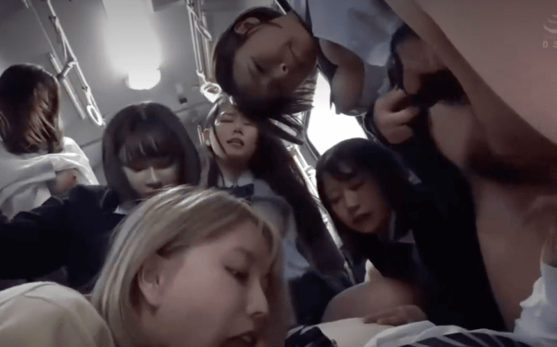【白雪ひめ】ビッチJKたちを満員バスで痴漢しまくる7P以上ハーレムエロタレ用アダルトAV無料エロ動画♡